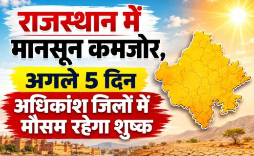 राजस्थान में मानसून कमजोर, अगले 5 दिन अधिकांश जिलों में मौसम रहेगा शुष्क